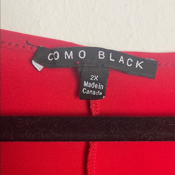 Como Black Burgundy Long Sleeve Shift Dress 2X - Picture 3 of 10